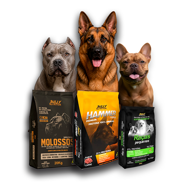 Linha completa de rações Bully Nutrition Super Premium em oferta